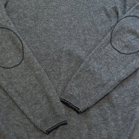 Men's Perry Ellis Sweater SZ Small Merino Wool Blend Gray Pullover V Neck - Picture 10 of 12